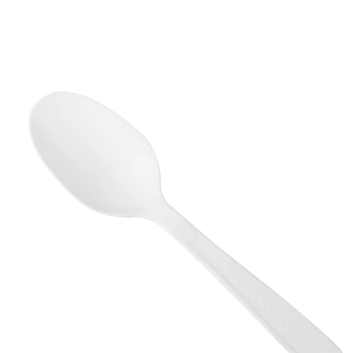 Natural Beige CPLA Medium Weight Disposable Soup Spoons For Dining & Catering