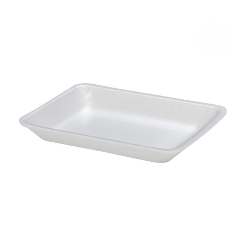 9.25 x 7.25 x 1.25 Inch Disposable Food Packaging 4P White Foam Meat Tray