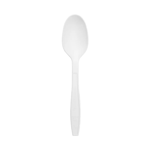 Natural Beige CPLA Medium Weight Disposable Soup Spoons For Dining & Catering