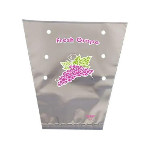 10.25 x 11 x 5.25 Inch Clear Printed Grape Bags with Vent Holes