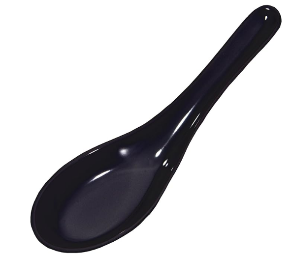 Black melamine soup spoon