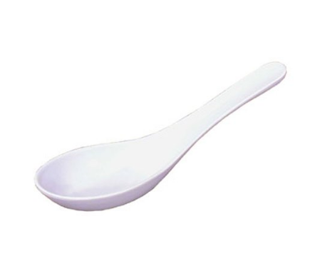 White melamine soup spoon