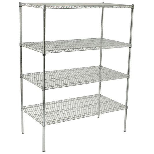 Winco VCS-1836 to 2448, 4-Tier Chrome Wire Shelving Set, NSF