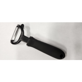 6-1/2 inch length swivel Y-peeler stanton trading features with an easy-grip black handle, designed for comfort and efficiency. The swiveling stainless steel blade adjusts to the contours of fruits and vegetables, ensuring smooth and effortless peeling. Perfect for both home and professional kitchens, this tool enhances precision and reduces hand fatigue.