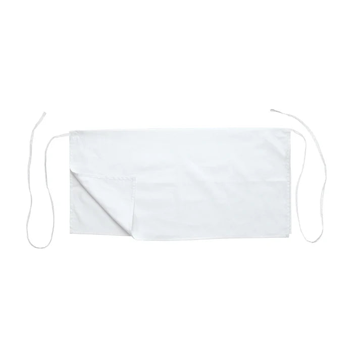 (Black, White) Four-Way Apron 12/Pack is a 65/35 poly/cotton blend and it is wrinkle-resistant and machine washable. 4-way waist apron from Winco's Signature Chef apparel collection that has 4 surfaces that allow for a quick-flip change to use a clean side without needing to switch to a new apron.