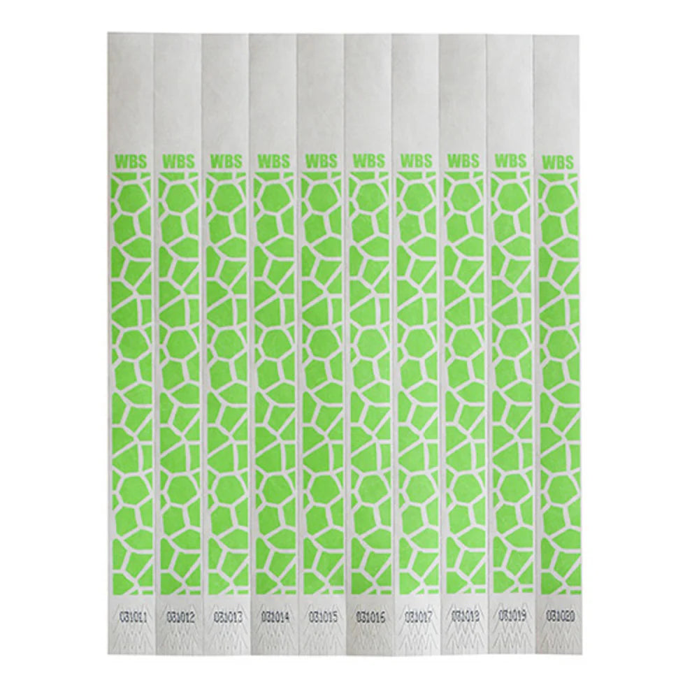 Winco WB-100B-D to WB-VIP, 3/4"x9.5", 500/Pack Tyvek Wristbands