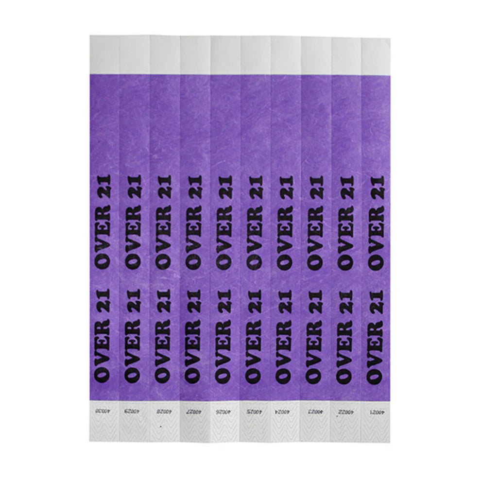 Winco WB-100B-D to WB-VIP, 3/4"x9.5", 500/Pack Tyvek Wristbands