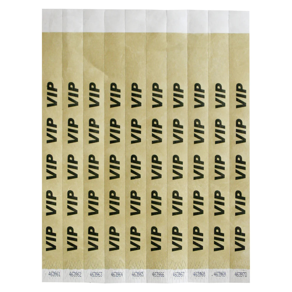 Winco WB-100B-D to WB-VIP, 3/4"x9.5", 500/Pack Tyvek Wristbands