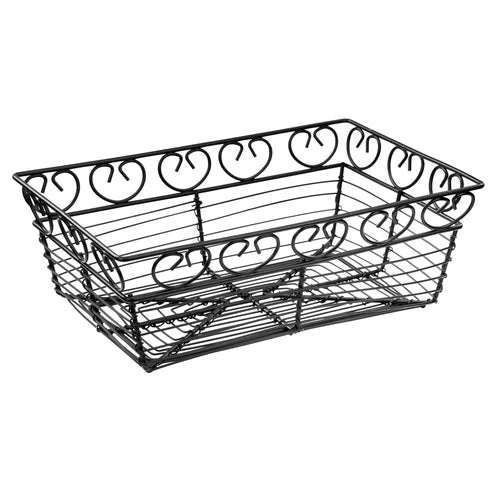 Winco WBKG-9, 9"x 5-7/8"x 3" Black, Rectangular Bread/Fruit Basket