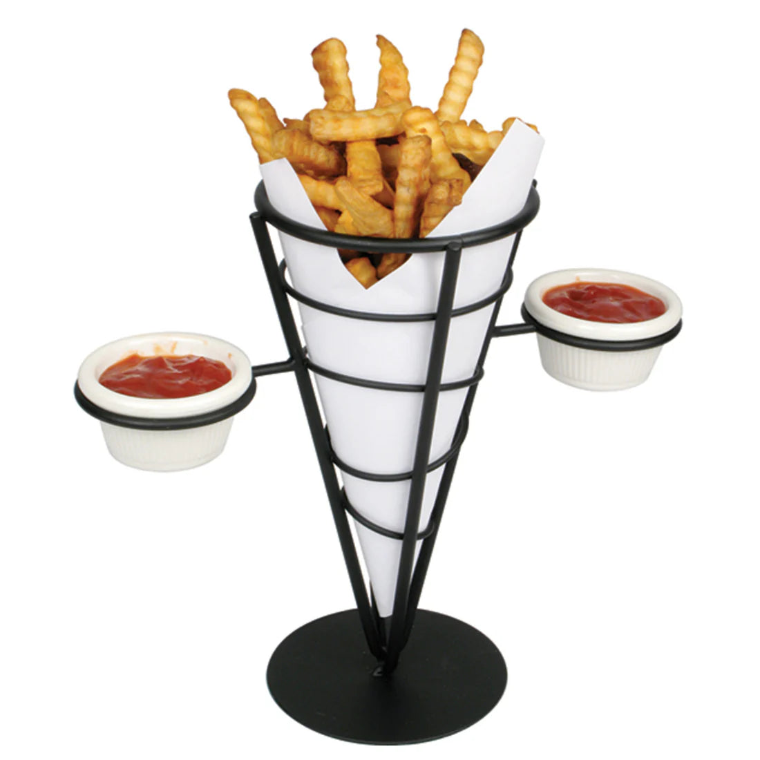 Winco WBKH-5, Black Wire, Single Cone French Fry Holder