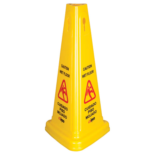 Winco WCS-27T, Yellow Cone-shaped Wet Floor Caution Sign