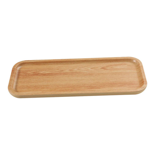 Yanco Rectangular Plate WD-2214 is a stylish and functional addition to any dining establishment, perfect for serving appetizers, main courses, or desserts. Crafted from durable melamine, it offers the warmth of wood while ensuring long-lasting performance. Measuring 14 inches in length, 5.75 inches in width, and 0.75 inches in height, this plate provides ample space for versatile food presentations. 