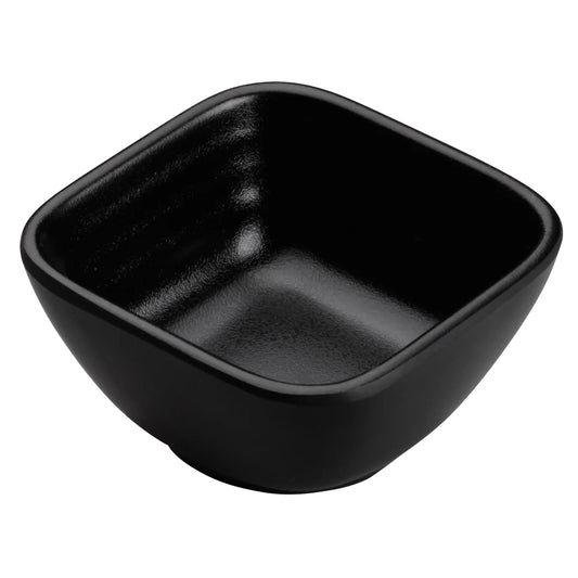 Winco WDM017-301 2-5/8", 48pcs Black Melamine Square Dish