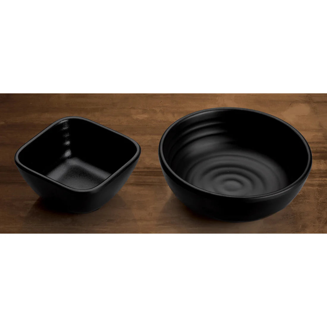 Winco WDM017-302 4", 48pcs Black Melamine Round Dish Bowl
