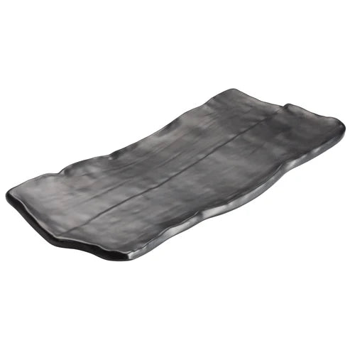 Winco WDM019-303 14-1/2" x 6-3/8", 12pcs Black Melamine Platter