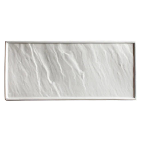 Winco WDP001-203/204 2pcs Cream White Porcelain Rectangular Platter