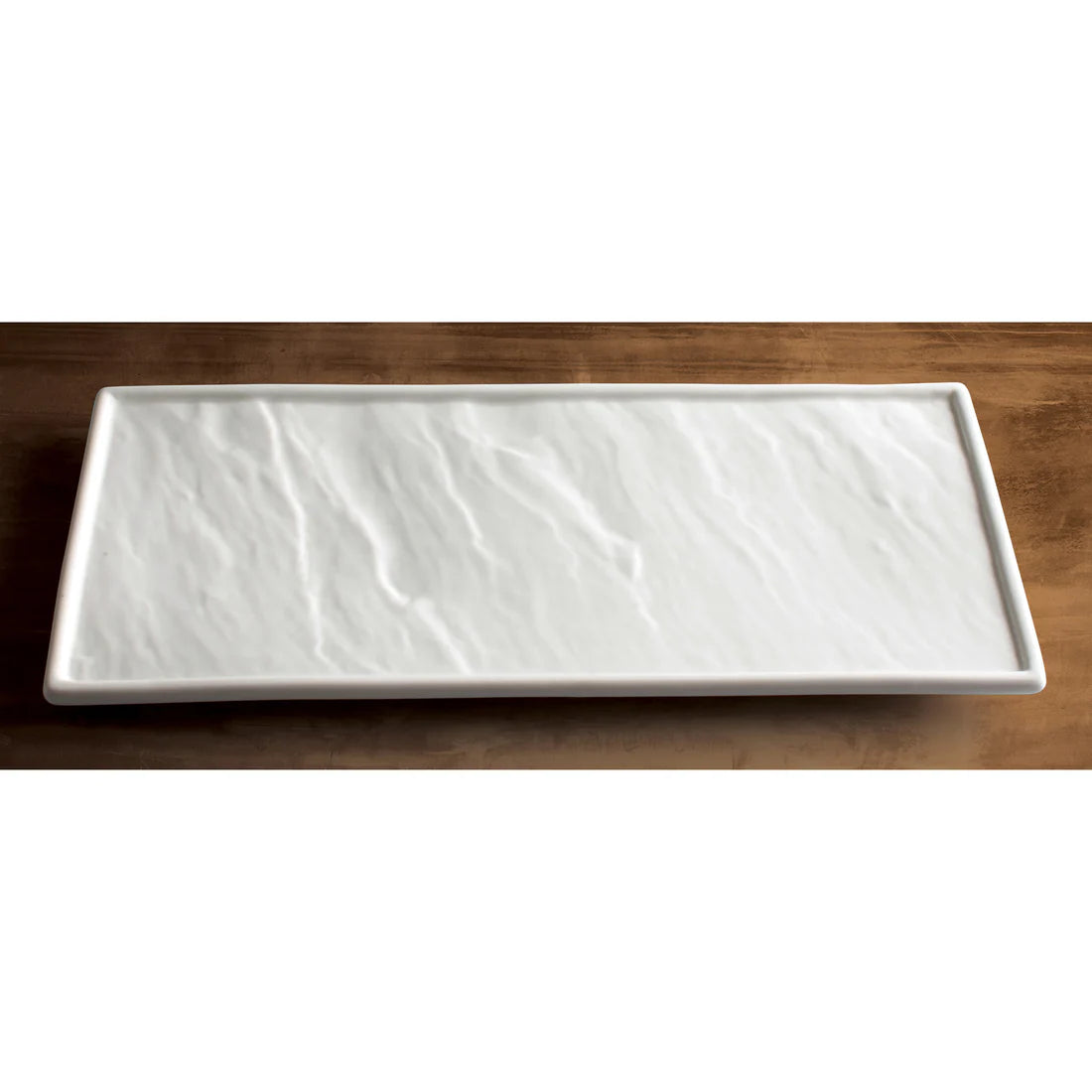 Winco WDP001-203/204 2pcs Cream White Porcelain Rectangular Platter