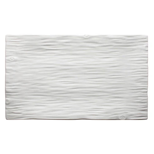 Winco WDP002-201-204, 2pcs Creamy White Porcelain Rectangular Platter