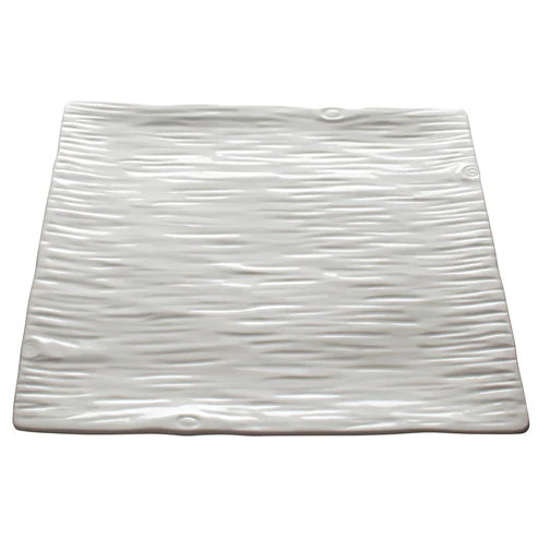Winco WDP002-205-207, 2-3pcs Creamy White Porcelain Square Platter