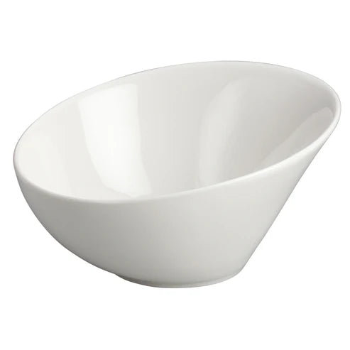 Winco WDP003-201-203, 12-36pcs Creamy White Porcelain Angled Bowl