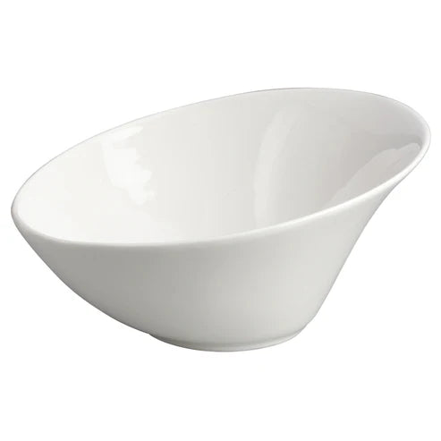 Winco WDP003-201-203, 12-36pcs Creamy White Porcelain Angled Bowl