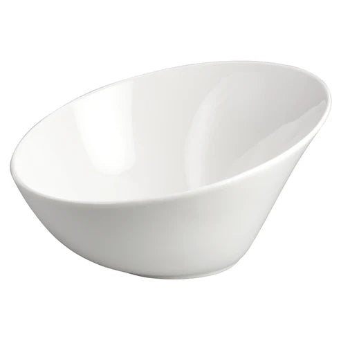 Winco WDP003-201-203, 12-36pcs Creamy White Porcelain Angled Bowl