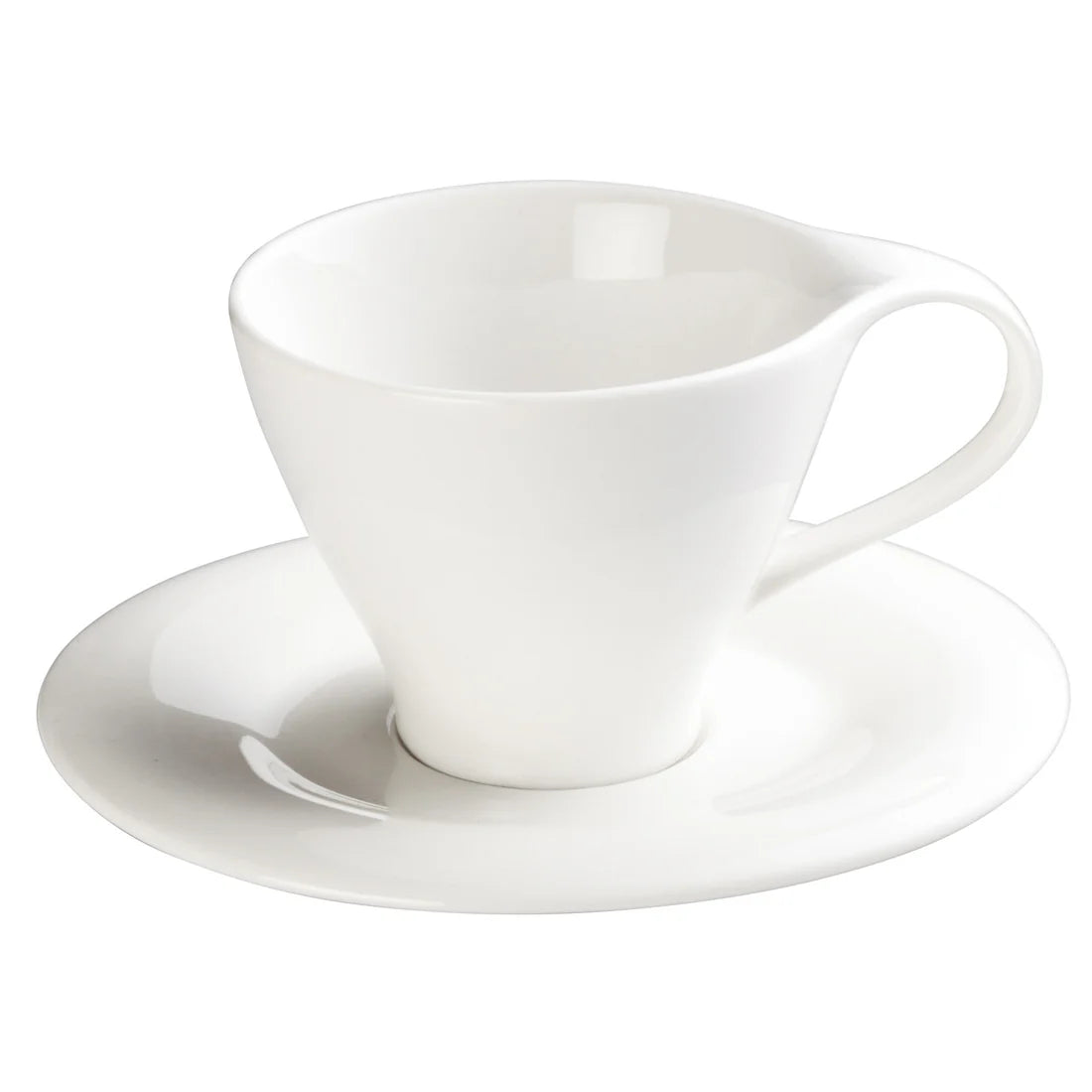 Winco WDP004-215, 36pc Creamy White 6.25"x5.5" Porcelain Oval Saucer