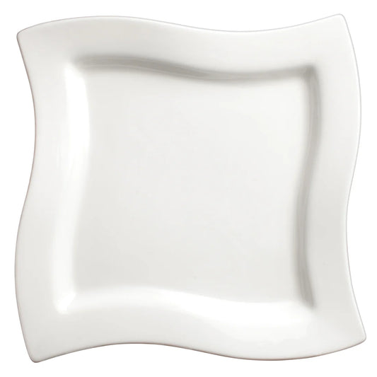 Winco WDP011-103, 12pcs Bright White Porcelain Square Platter