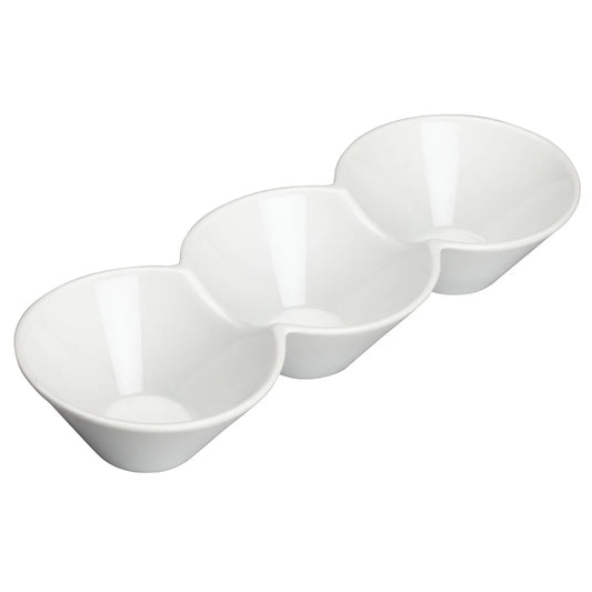 Winco WDP017-102, 12pcs Bright White Porcelain Trio Bowl