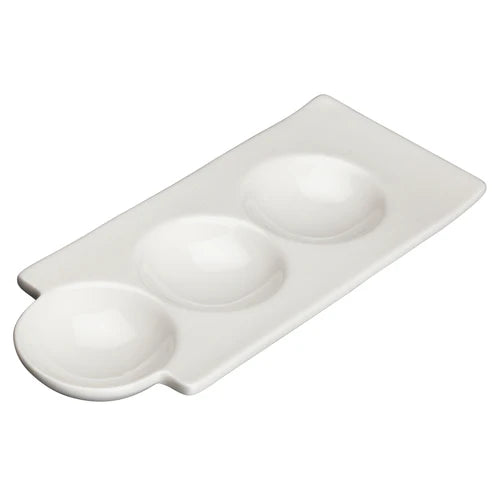 Winco WDP017-107, 9-1/2" 36pcs Bright White Porcelain Duo Dish