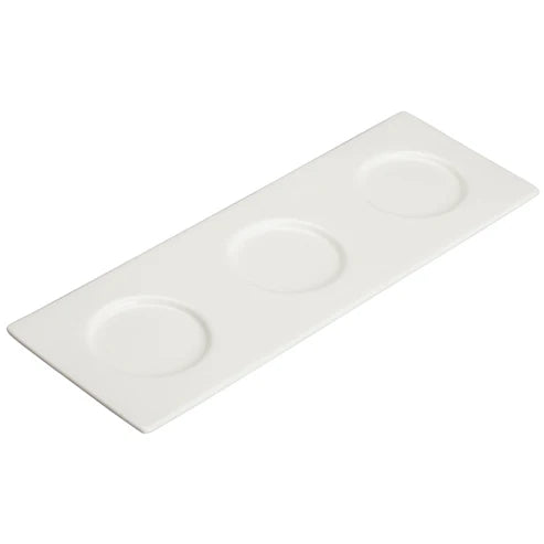 Winco WDP021-109, 24pcs Bright White Porcelain Trio Tray