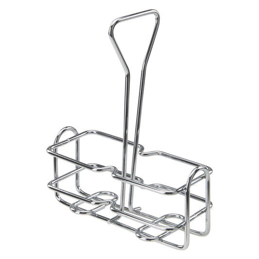 Winco WH-3-3K 6oz Chrome Plated & Black Coated Cruet Rack Oil/Vinegar