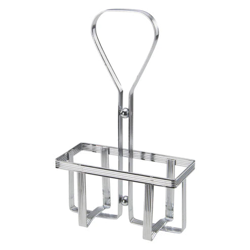 Winco WH-5 Chrome Plated Cruet Rack for 6oz Oil/Vinegar Bottles