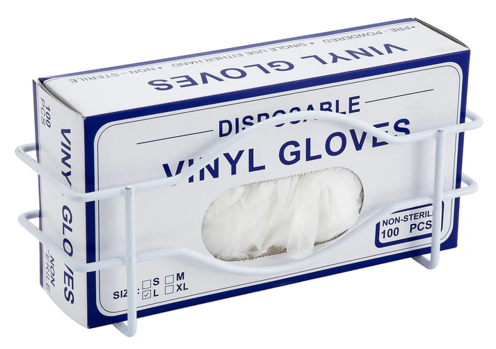 (Fits up to 9-3/4" x 2-7/8", Fits up to 9-3/4" x 3-1/4") Glove Box Holder 12/Pack this rack eliminates the possibility of cross-contamination from countertops while ensuring that your staff always knows where the gloves are for a more efficient operation and an improved customer experience.