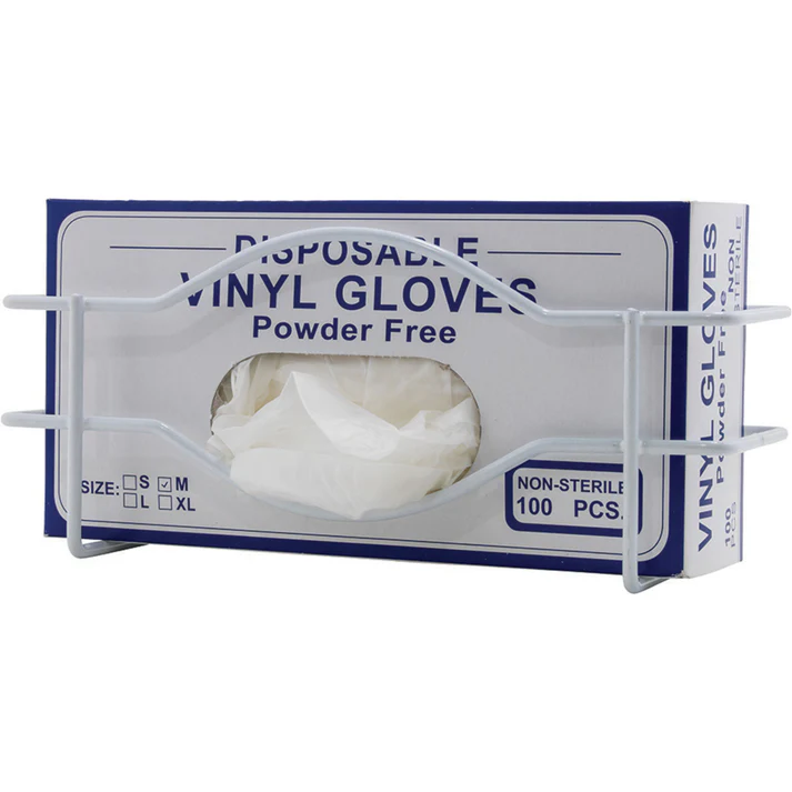 (Fits up to 9-3/4" x 2-7/8", Fits up to 9-3/4" x 3-1/4") Glove Box Holder 12/Pack this rack eliminates the possibility of cross-contamination from countertops while ensuring that your staff always knows where the gloves are for a more efficient operation and an improved customer experience.
