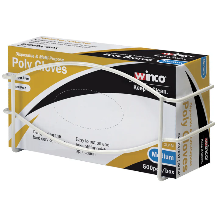 (Fits up to 9-3/4" x 2-7/8", Fits up to 9-3/4" x 3-1/4") Glove Box Holder 12/Pack this rack eliminates the possibility of cross-contamination from countertops while ensuring that your staff always knows where the gloves are for a more efficient operation and an improved customer experience.