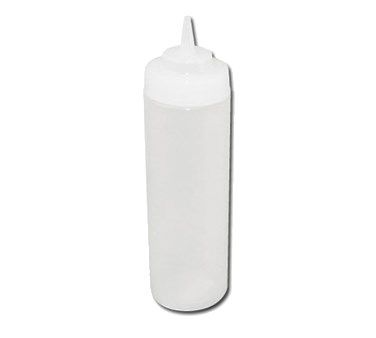 24oz wide-mouth squeeze bottles stanton trading made of durable plastic, 6-piece/set. Ideal for dispensing sauces, dressings, and condiments with precision. Easy to refill and clean.