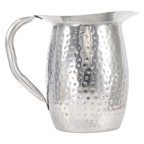 Winco WPB-2H & WPB-3H 2-3qt Stainless Steel Bell Pitcher, Hammered