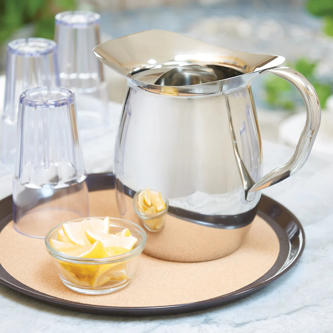 Winco WPB-2C-3C 2-3qt Stainless Steel Bell Pitcher w/Ice Catcher
