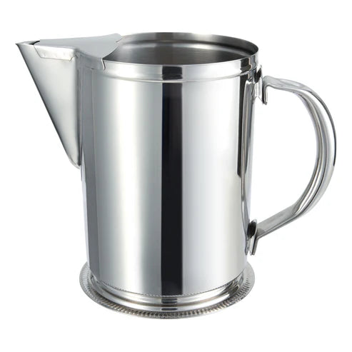 Winco WPG-64, 64oz Stainless Steel Water Pitcher w/Ice Guard