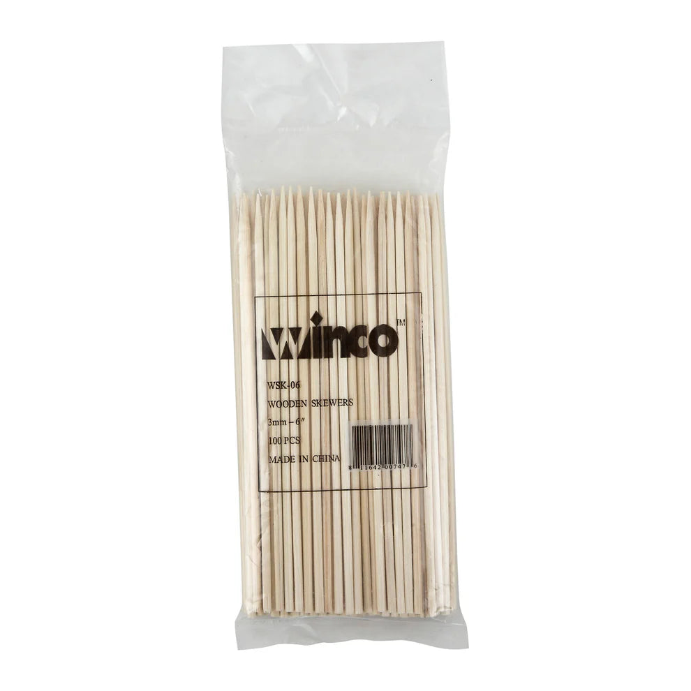 Winco WSK-06 to 12, 6"-12" 100/bag Bamboo Skewers