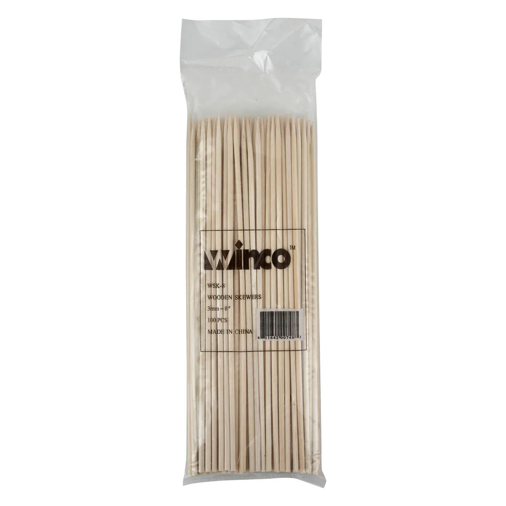 Winco WSK-06 to 12, 6"-12" 100/bag Bamboo Skewers