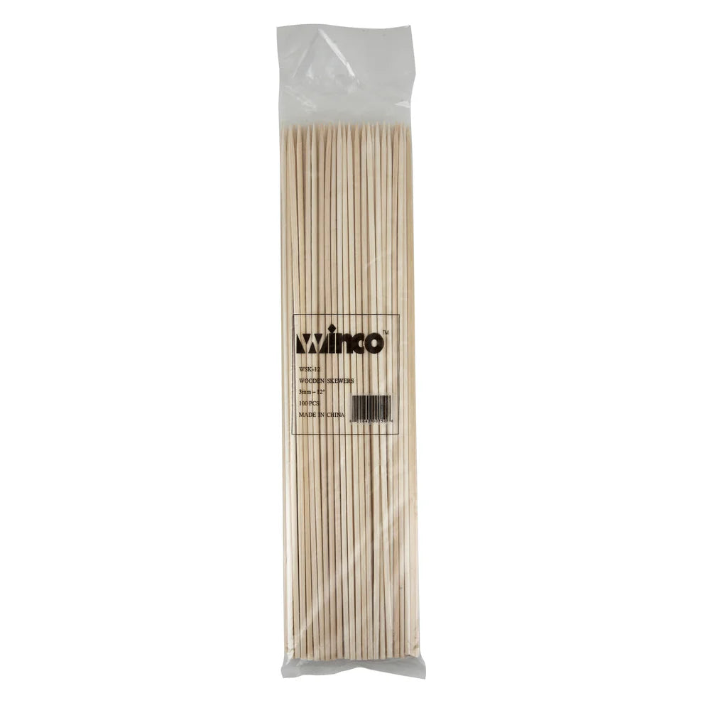 Winco WSK-06 to 12, 6"-12" 100/bag Bamboo Skewers
