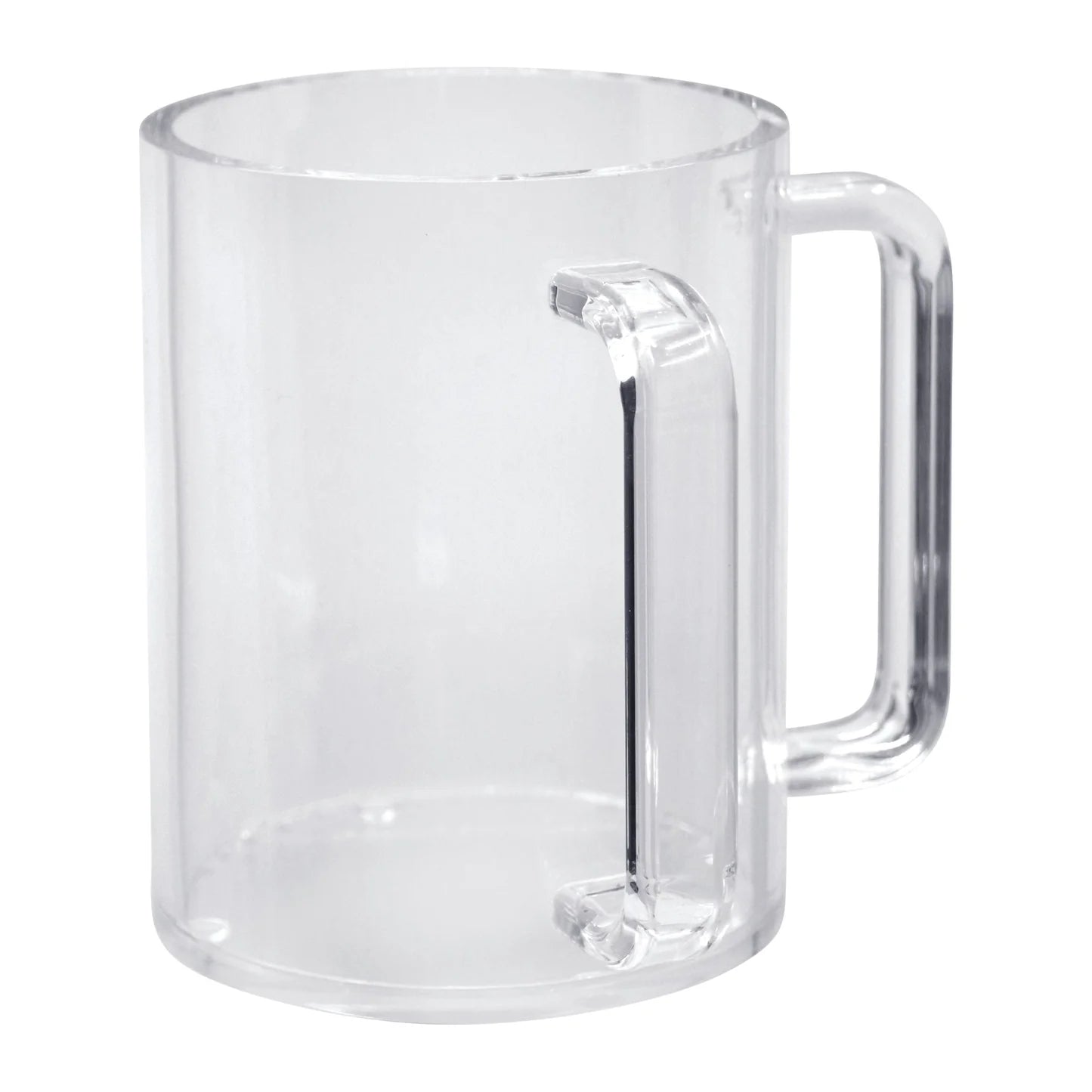 Elegant washing cup with clear handles, designed for ritual and everyday use, featuring a modern look, comfortable grip, and durable construction for homes, religious settings, and hospitality.