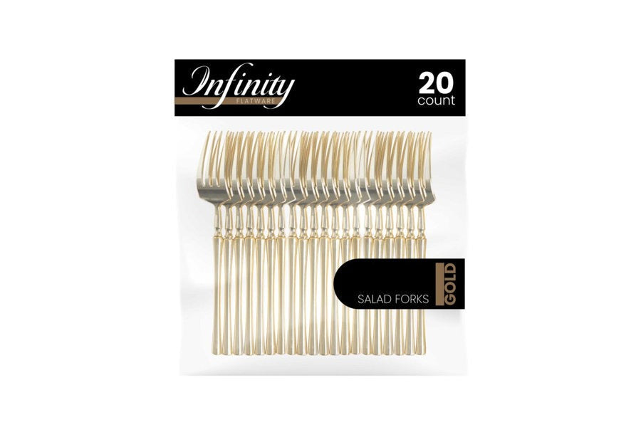 Infinity Gold Salad Forks Disposable Flatware