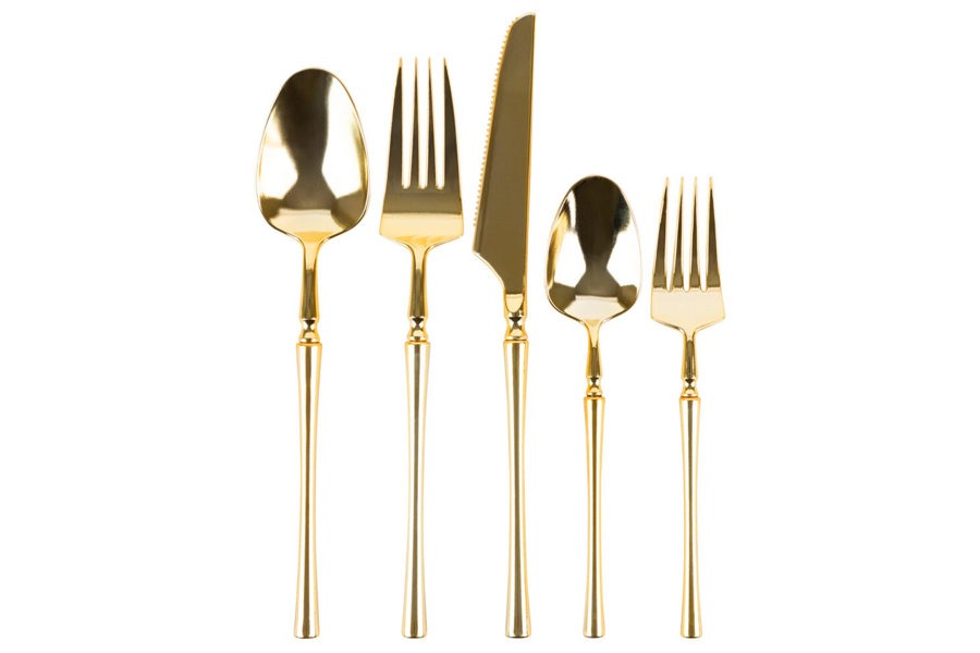 Infinity Gold Salad Forks Disposable Flatware