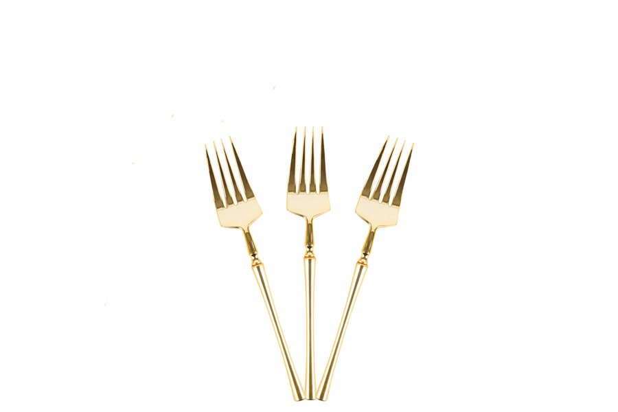 Infinity Gold Salad Forks Disposable Flatware