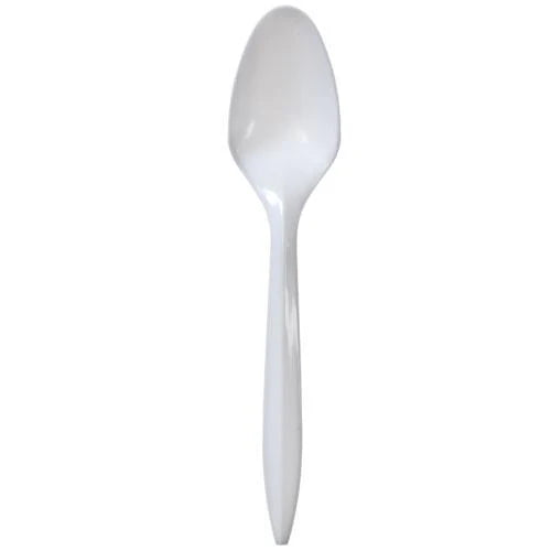 White Medium Weight Cutlery Set – Fork, Knife, Soup Spoon & Teaspoon