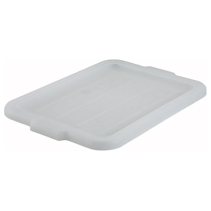 (Brown, Gray, Black, White) Cover for PL-5/7 Series 12/Pack combines both great construction and amazing design. This particular box cover has been designed specifically to accommodate the Winco dish box available under PL-7B item code. This lid is manufactured of the same material as the dish box that is high quality sturdy polypropylene. This material proves to be heavy duty, yet it doesn't cost a lot. The cover's surface is rather simple, featuring a countered edge.