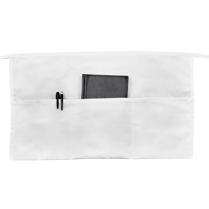 (Black, White) Bistro Apron 12/Pack the Signature Chef collection by Winco features stylish apparel that is built strong enough to stand up to all the demands of the commercial kitchen.